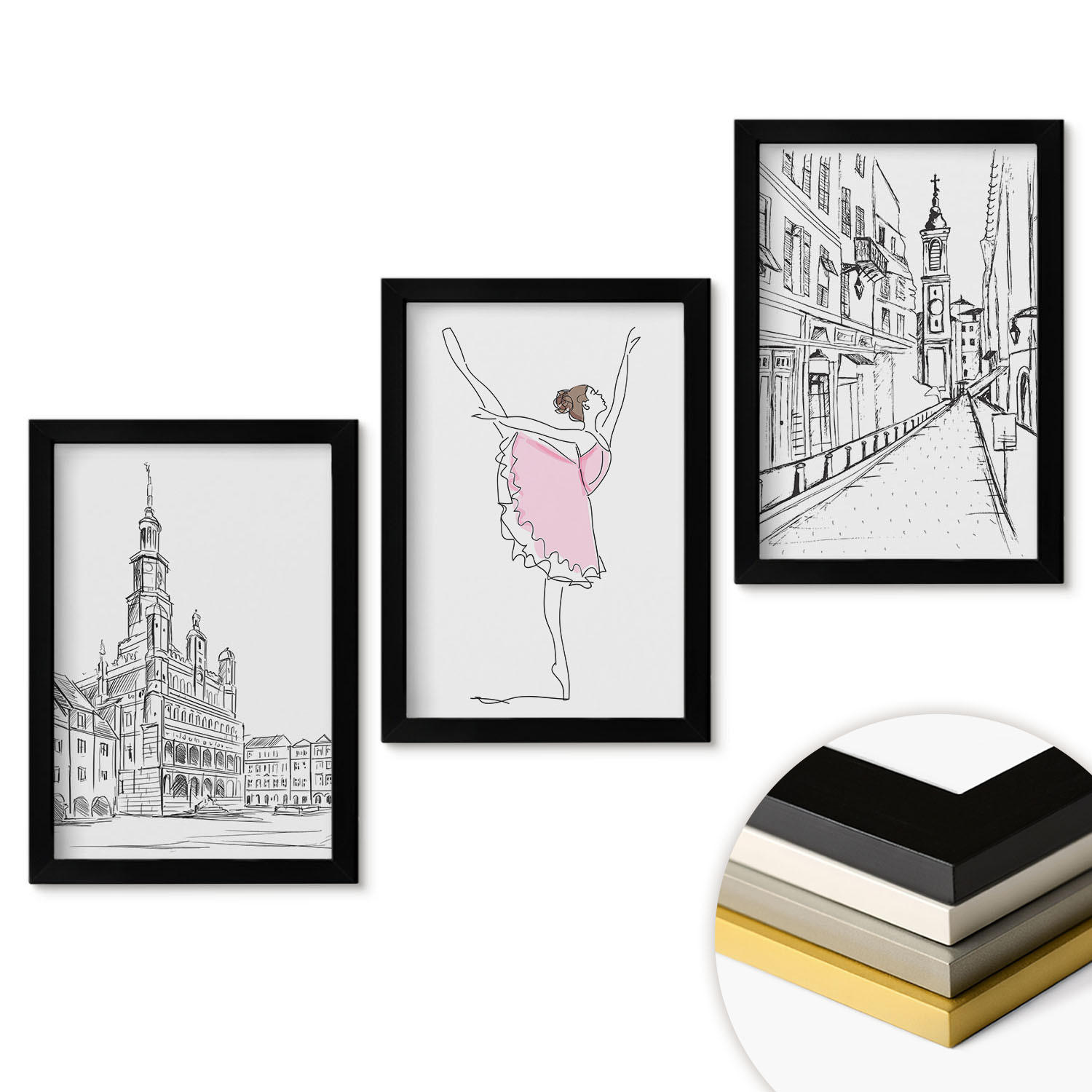 ArtPrintCave Wandbilder Schwarz 20x30 cm