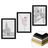 WANDBILDER 3er-Set - 20x30 cm Schwarzer Rahmen - Stilvolle Ballerinen und Architektur - Schwarz, Kunststoff (20/30cm) - ArtPrintCave