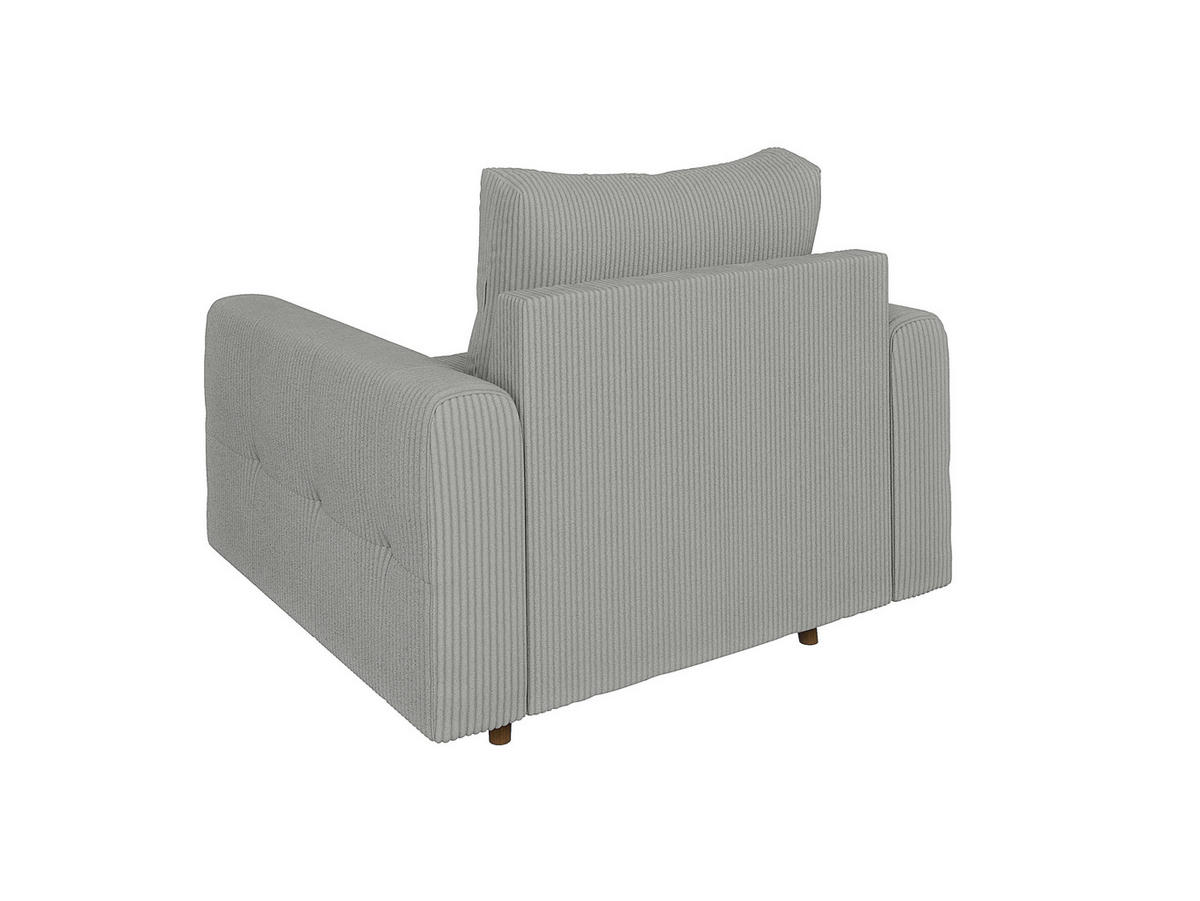 SESSEL Alma Hellgrau Cord - Hellgrau/Braun, Holz/Textil (97/81/93cm) - S-Style Möbel