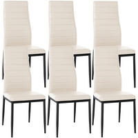 STUHL 6er Set Lederlook creme - Creme, Textil/Metall (41.5/99/40cm) - CLP