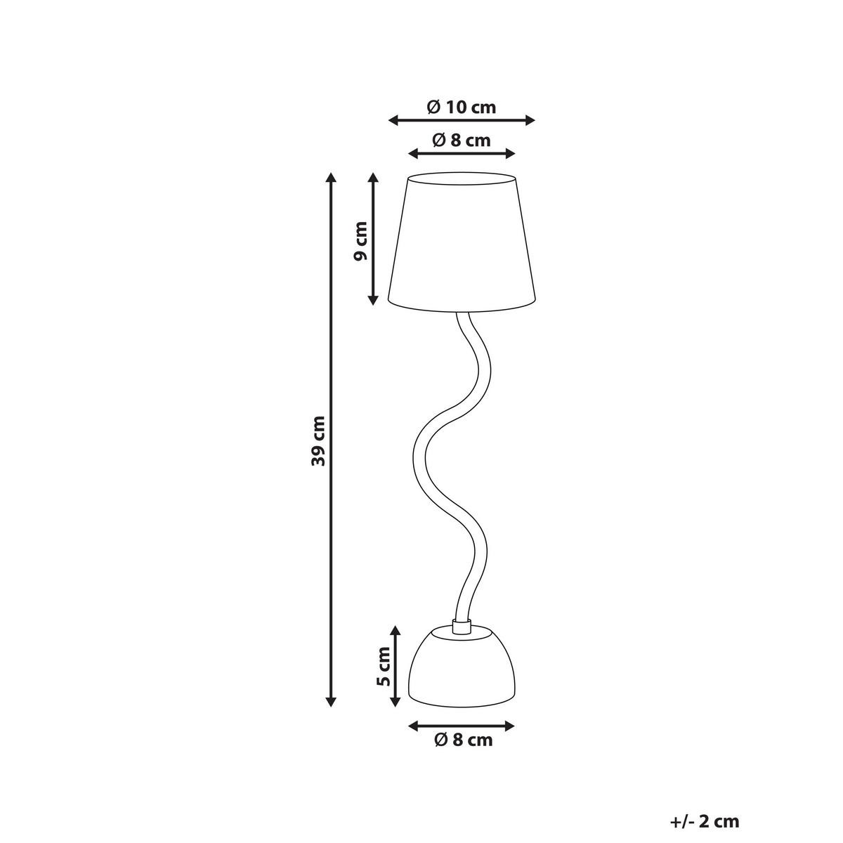 LED-TISCHLEUCHTE Beige Vouga - Beige, Metall (10/10/39cm) - Beliani