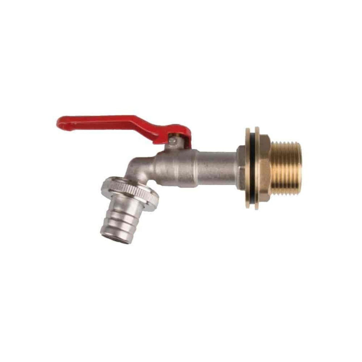 ANSCHLUSS-SET für Regentonne, mit 3/4" Auslaufhahn, Metall - Messingfarben, Metall (1/1/1cm) - KLASEBO