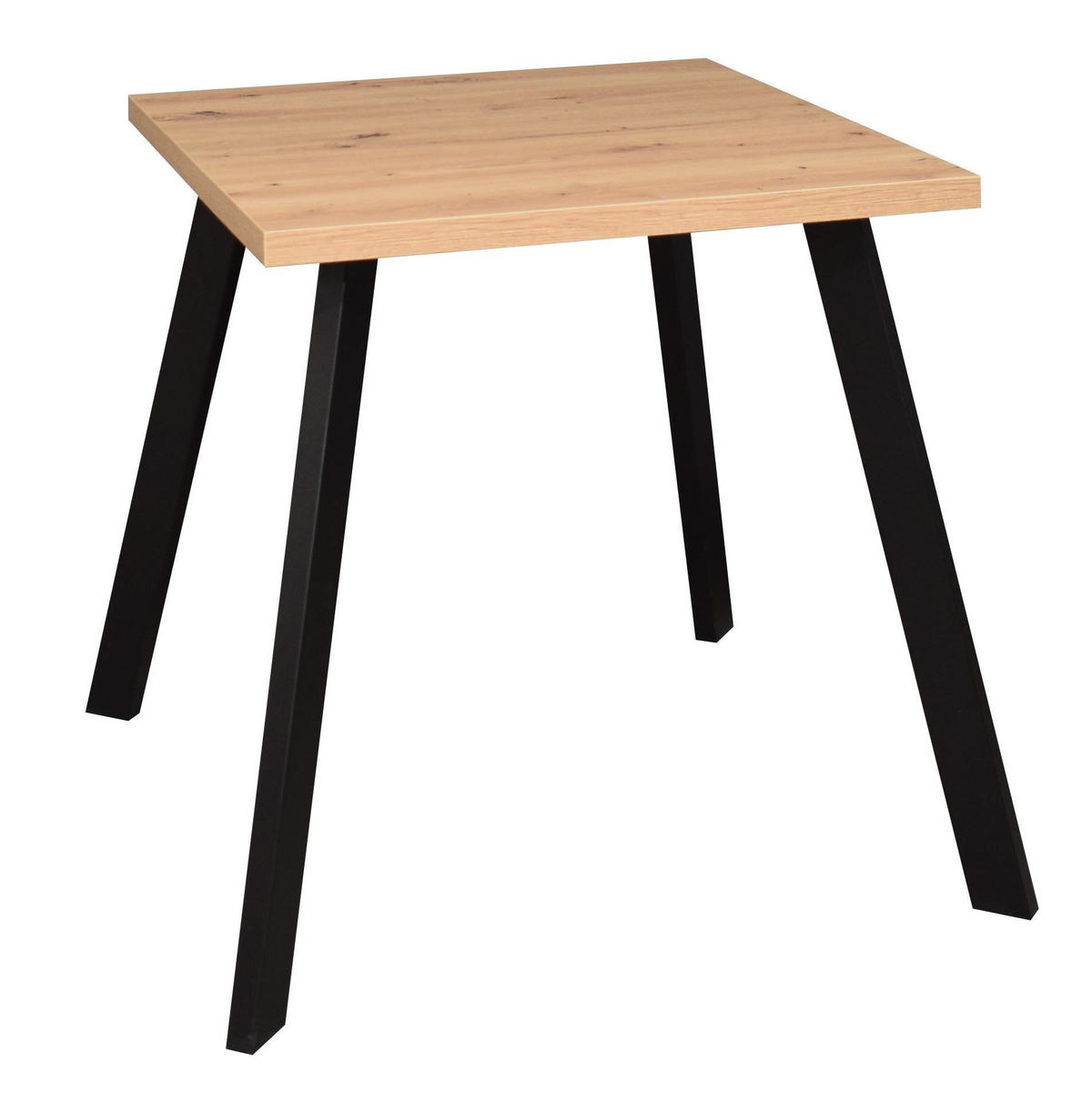 BARTISCH Eirene 70x70x75 schwarz matt/asteiche - Eiche Artisan, Metall (70/70/75cm) - 58aufmkessel