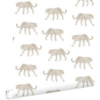 TAPETE Panter 53 cm x 10.05 m - Weiß, Papier (53/1000cm) - ESTAhome