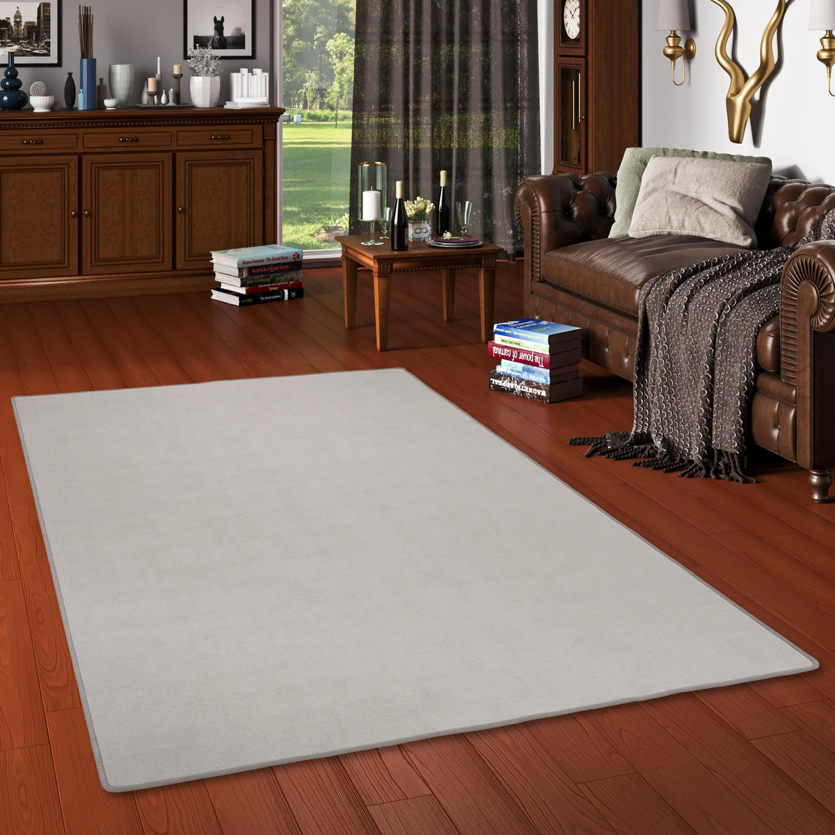 BASIC VELOURS TEPPICH CARLA - Grau, Textil (160/240cm) - Snapstyle