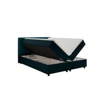 BOXBETT Diamaro 160x200 cm mit Bettkasten und Topper - Dunkeltürkis - Türkis, Holz (160/200cm) - Panda Möbel