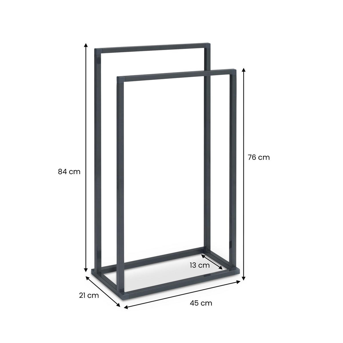 HANDTUCHHALTER MAILO grau - Grau, Metall (45/84/21cm) - IDIMEX