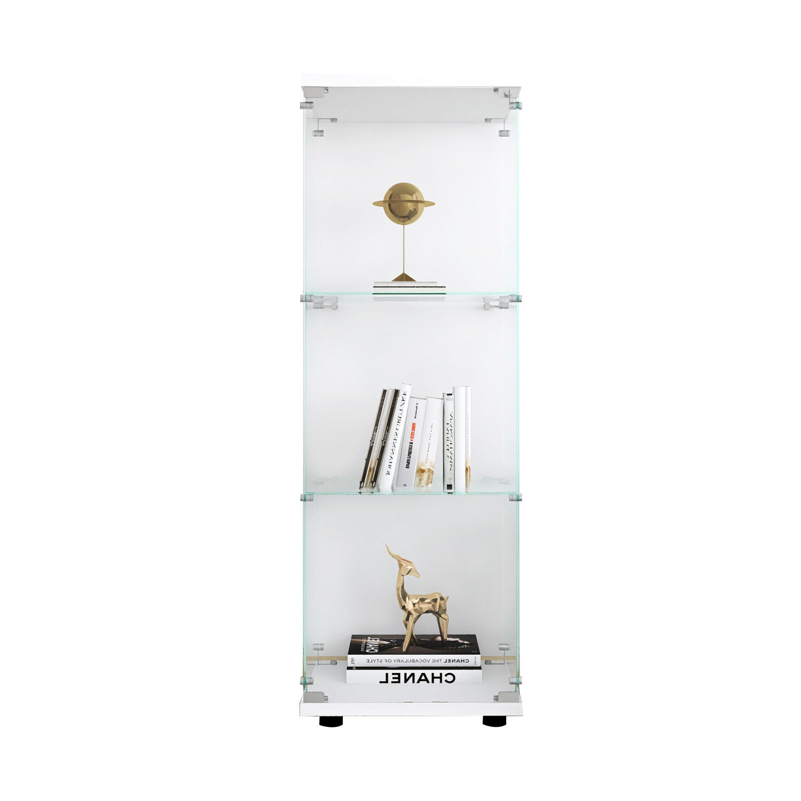 Fortuna Lai Glasvitrine Weiß 43x126x37 cm