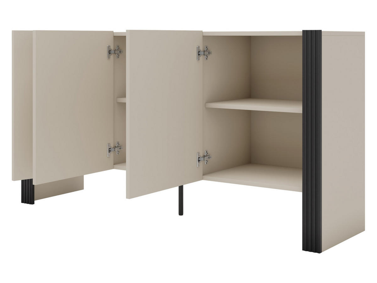 KOMMODE 150 3D Tore 03 - Kaschmir/Schwarz, Holzwerkstoff (151/79/41cm) - MIRJAN24