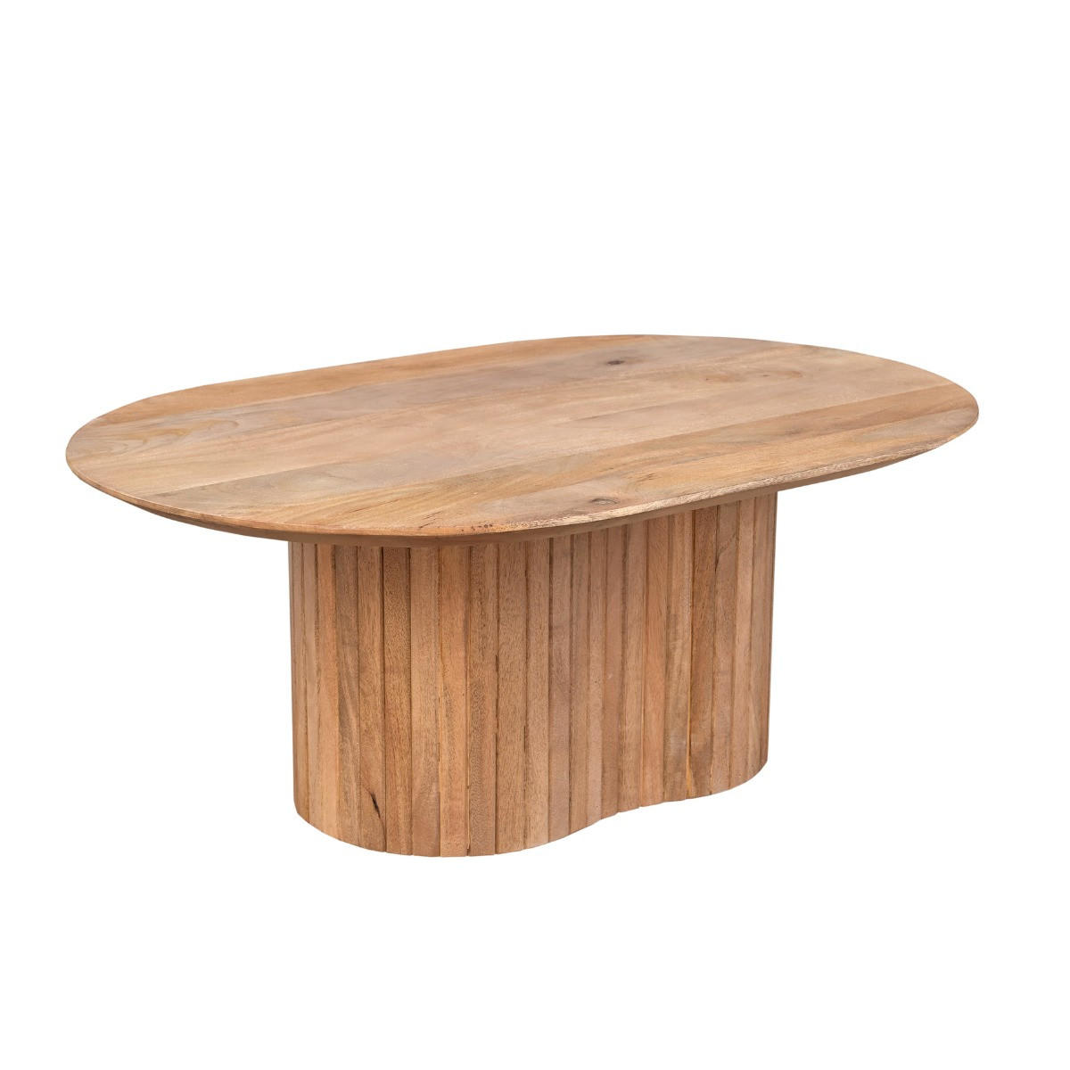 COUCHTISCH oval aus Mangoholz 90cm, natur - Braun, Holz (90/60/35cm) - Giga Meubel