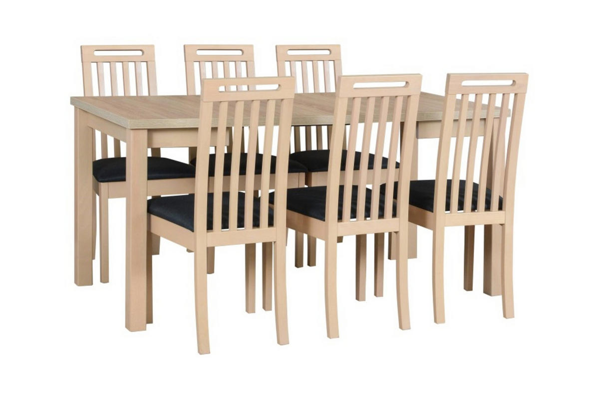 STUHL Roma 10 (2er Set) - Dunkelgrau/Sonoma Eiche, Holz (47/96/43cm) - Leaf Design