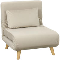 SCHLAFSESSEL DE-08190 mit Bettfunktion, Samtoptik, 6-fach verstellbar Beige - Beige, Metall (78/79/72cm) - ComfortXL