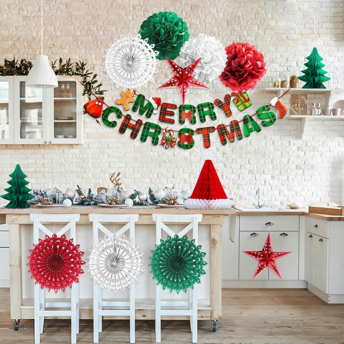 WEIHNACHTSDEKO Set 13-teilig - Multicolor, Papier (100cm)