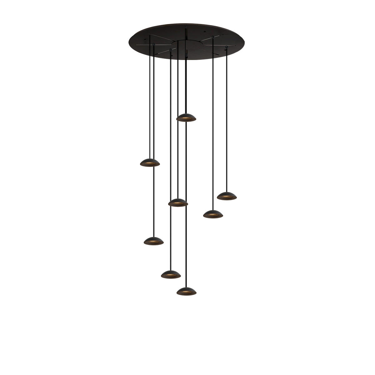 HÄNGELEUCHTE Santa Air 8-flammig Weiß - Schwarz, Metall (11/11/3.2cm) - s.luce