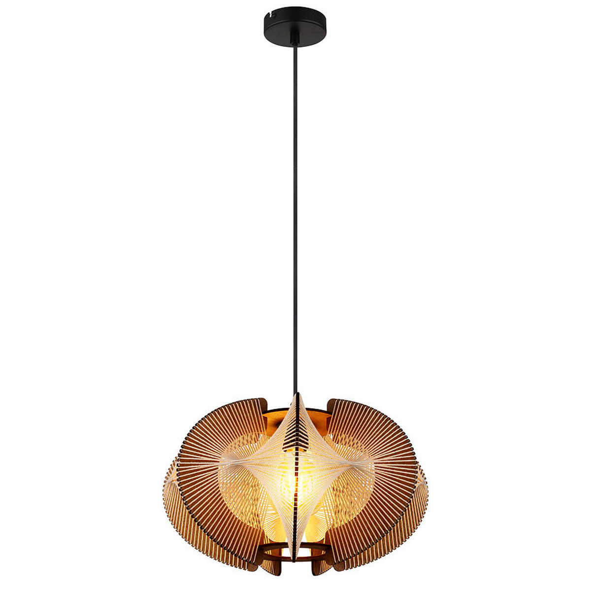 LED HÄNGELEUCHTE MDF Schwarz - Schwarz, Metall (44/44/150cm) - Nowa