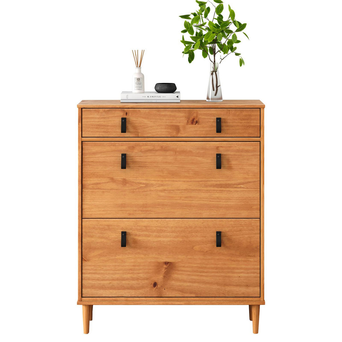 SCHUHKIPPER MIKKA Eiche - Eichefarben, Holz (86/105/30cm) - IDIMEX