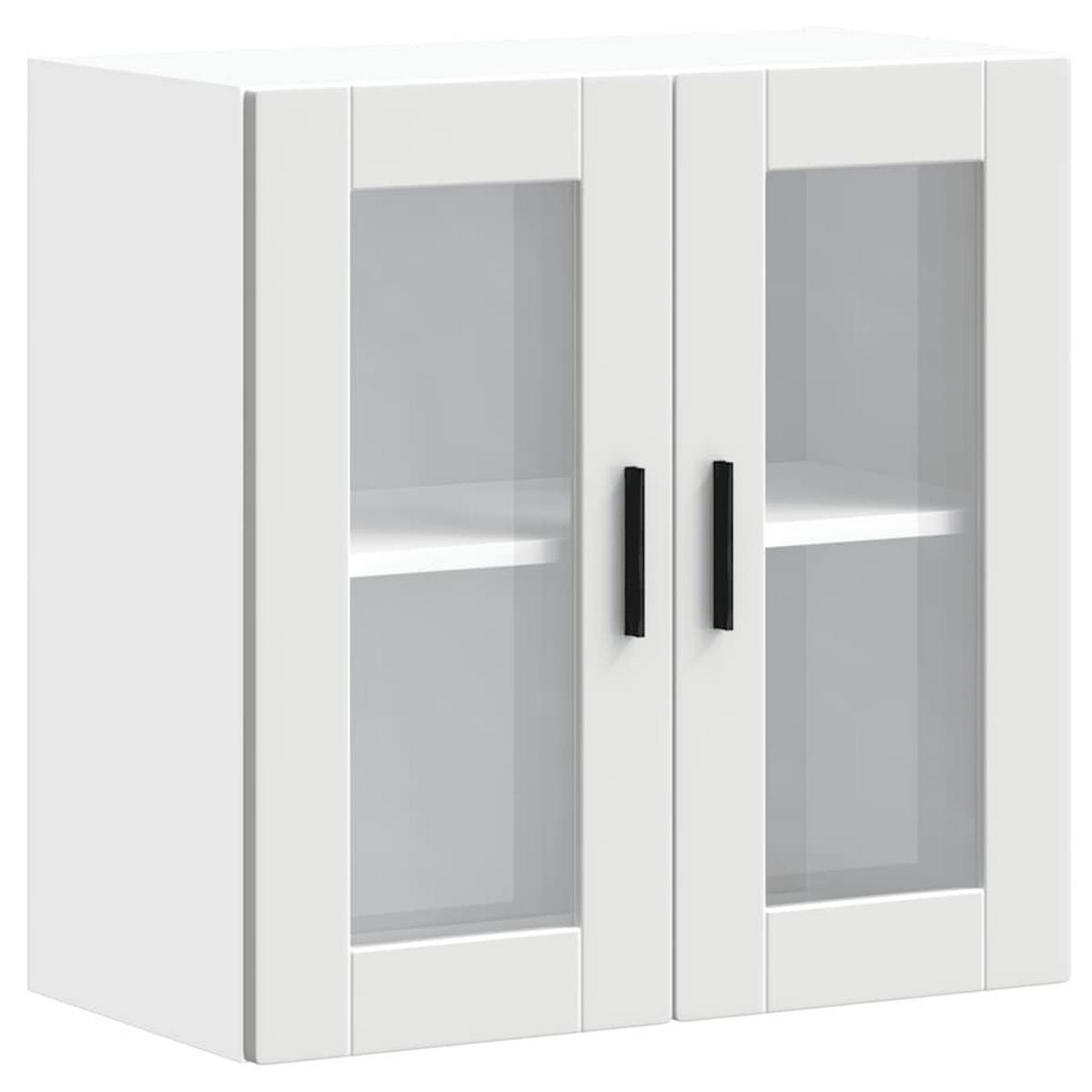 KÜCHENOBERSCHRANK Porto mit 2 Glas Türen 60/31/60 cm aus Holzwerkstoff Weiß - Weiß, Holz (60/60/31cm) - vidaXL