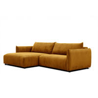ECKSOFA TAUER 5-Sitzer, honig - Schwarz/Honig, Holzwerkstoff/Kunststoff (174/292cm) - Courtois Laville