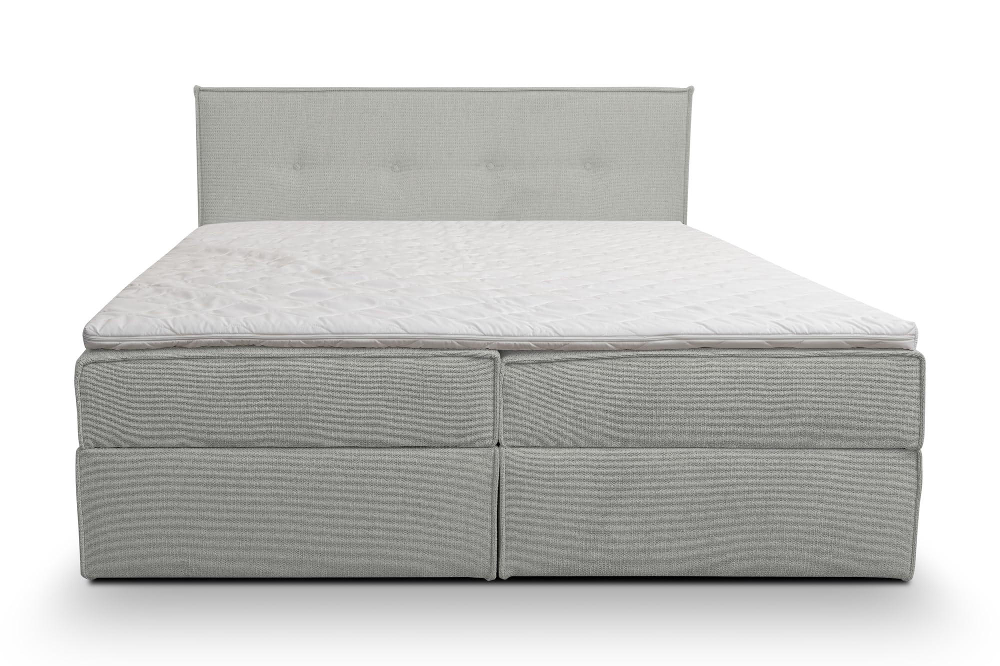 BOXBETT CALIDO mit zwei Bettkästen H2/H3 Matratze und Topper 160 x 200 cm - Grau, Holzwerkstoff (160/200cm) - VENASI MÖBEL