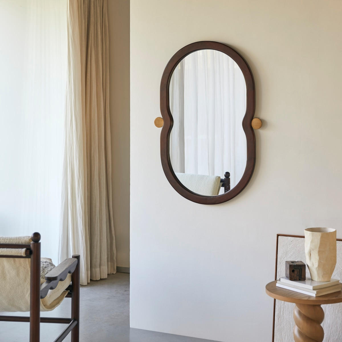 SPIEGEL Agate Braun aus Dunkles Mindiholz - Braun, Holz (65/105/3cm) - Tikamoon