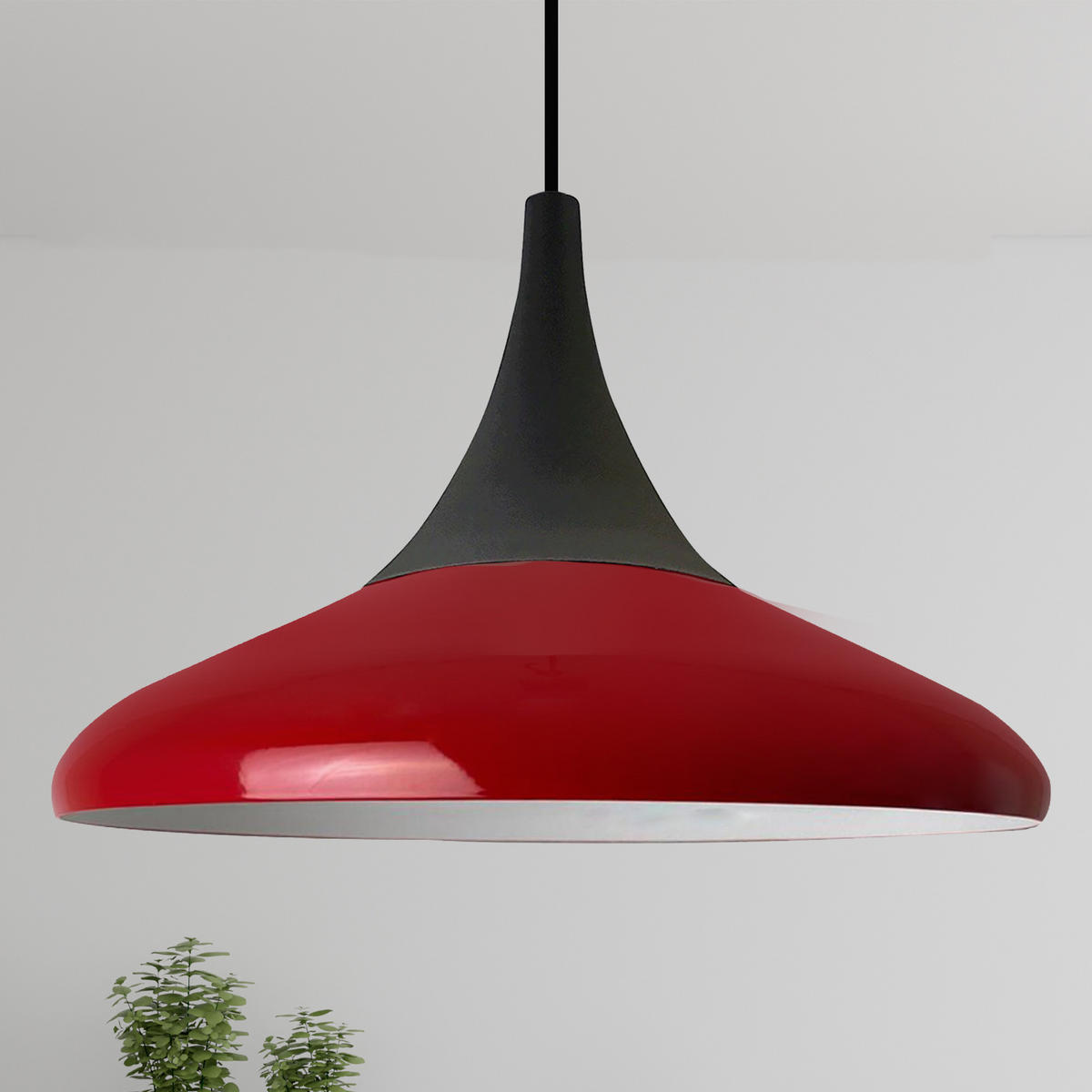 PENDELLEUCHTE Paladin Industrial Lampe - Rot, Metall (35/28/28cm) - Bamyum