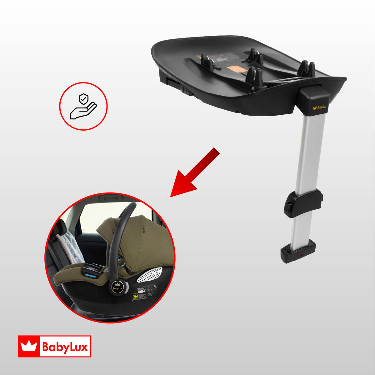 KINDERWAGEN Castor 4in1 Olive Babywanne, Reisebuggy, Autositz, Isofix Basis - Schwarz/Olivgrün, Textil/Metall (58/98cm) - BabyLux