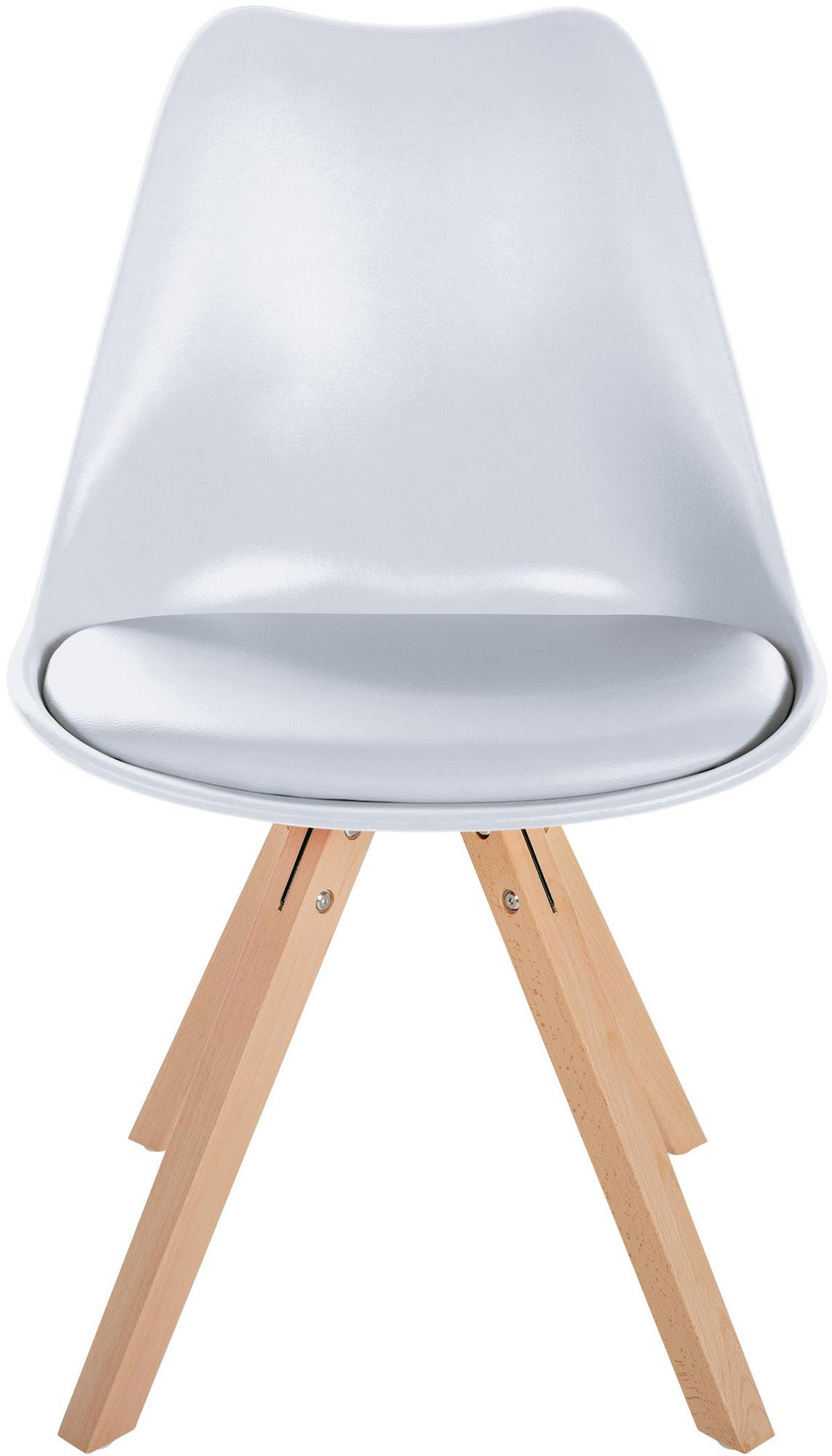 STUHL Kunststoff weiß - Naturfarben/Weiß, Holz/Kunststoff (48/81/54cm) - CLP