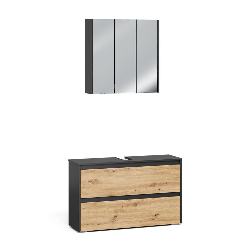 Vicco Badmöbel-Set Anthrazit, Eiche Artisan 100x62x30.1 cm