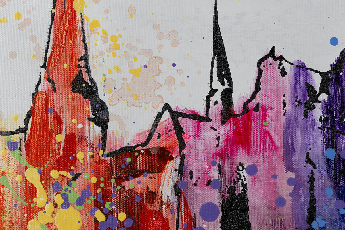 ACRYLBILD HANDGEMALT 120/60 cm - Multicolor/Grau, Holz/Textil (1.7/60cm) - KUNSTLOFT