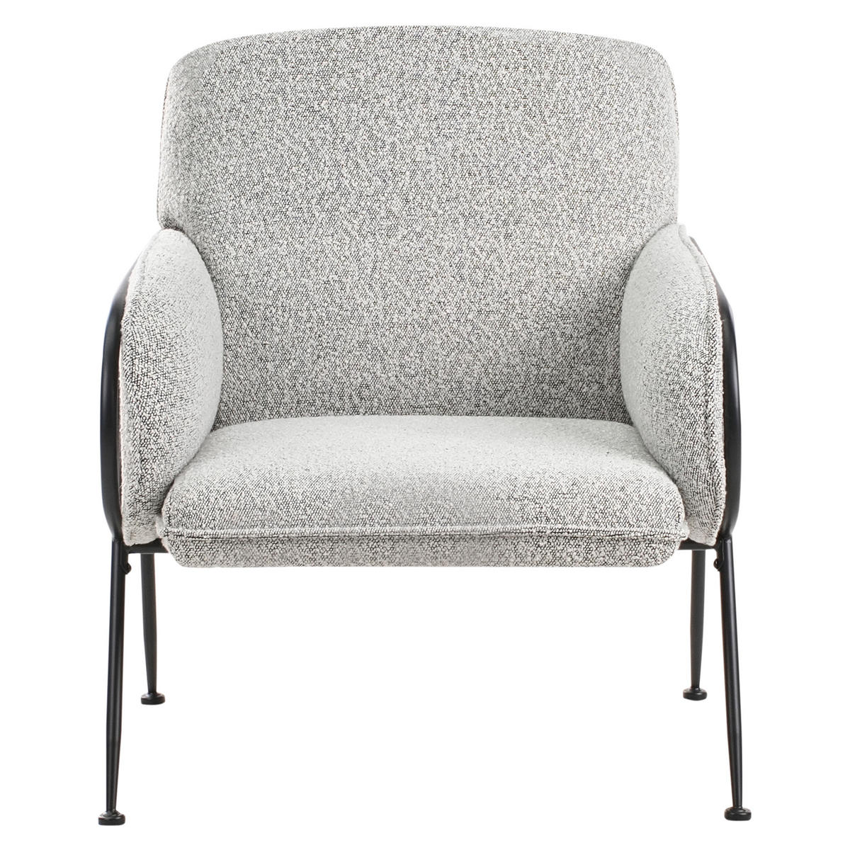 SESSEL Cremeweiß Trysnes - Schwarz/Weiß, Textil (69/84/77cm) - Beliani