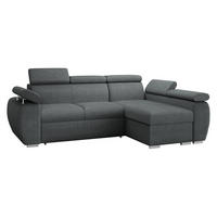 ECKSOFA Boston Mini, Seite: Rechts - 2R+LC - Chromfarben/Blaugrau, Holz/Textil (255/170cm) - MIRJAN24