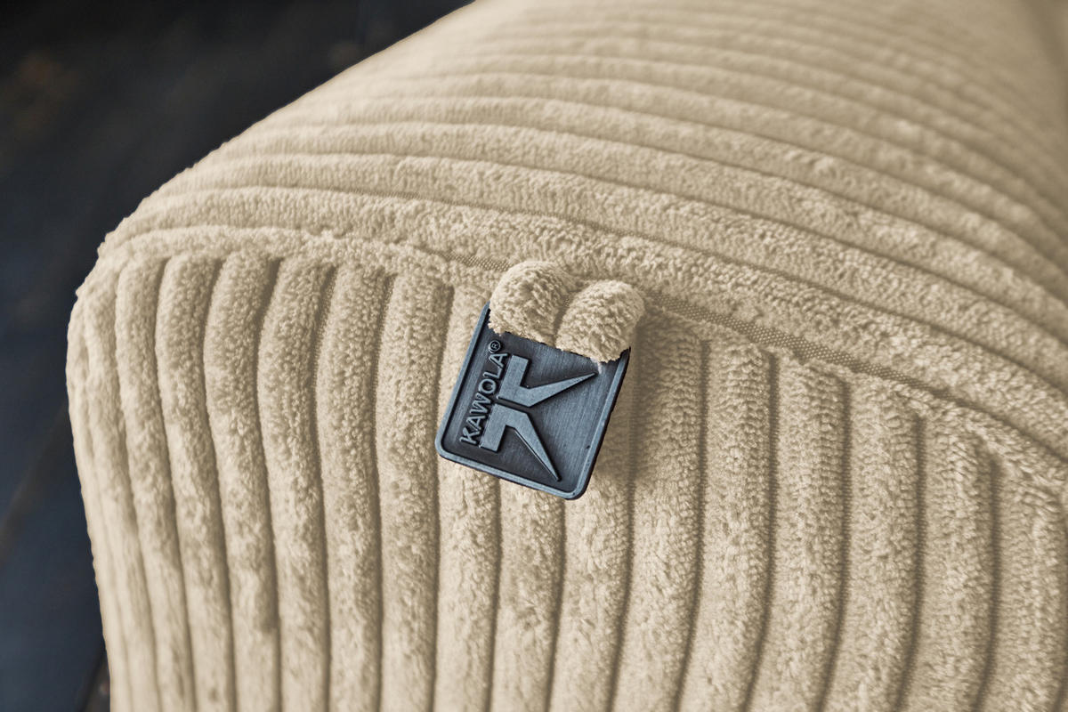 SOFA FINN Cremeweiß Cord - Creme/Schwarz, Kunststoff/Textil (210/80/107cm) - KAWOLA