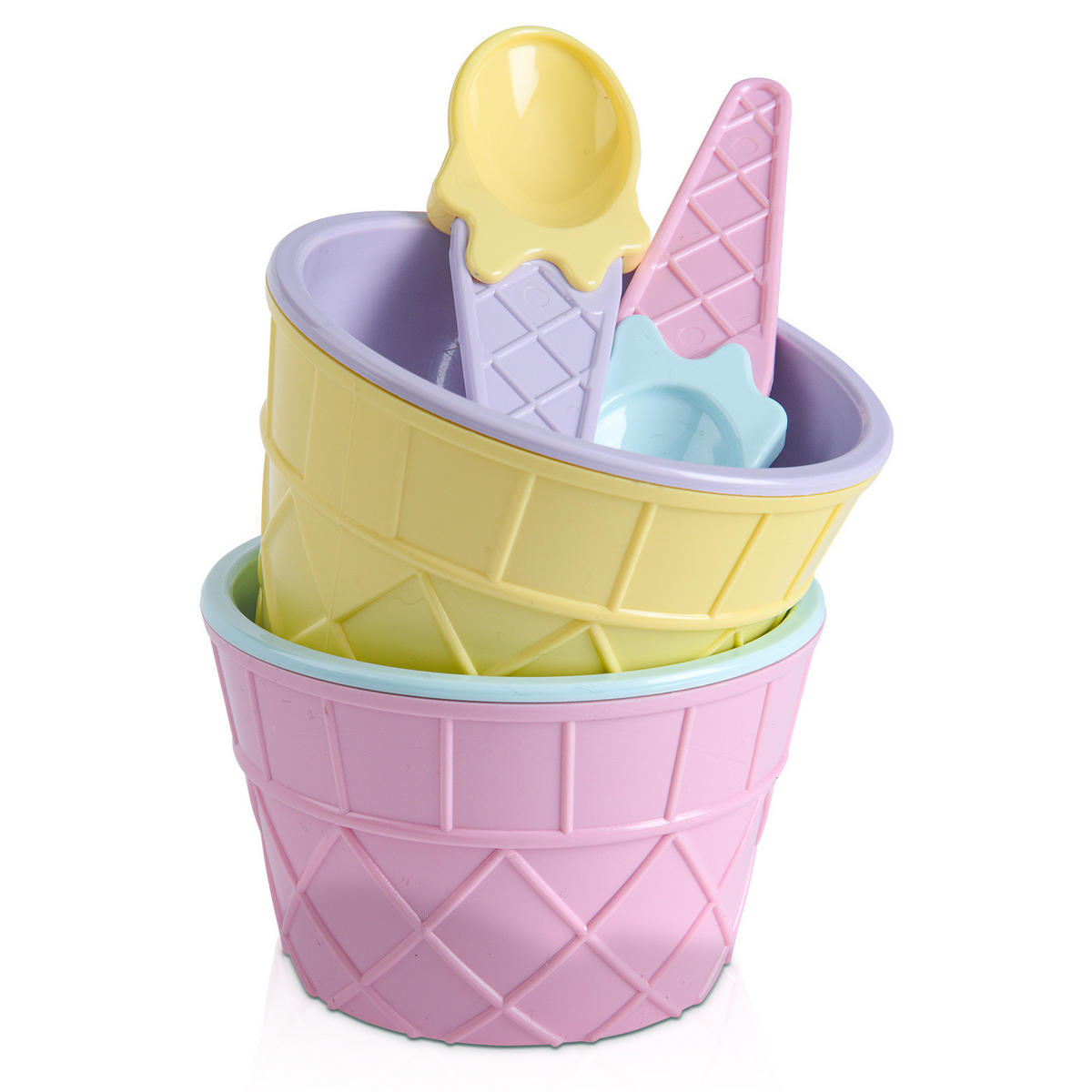 EISSCHALEN-SET für 4 Personen, bunt - Multicolor, Kunststoff (14.5cm) - Excellent Houseware