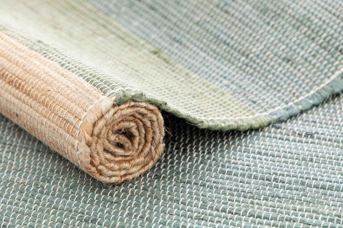 DESIGN-TEPPICH aus handgewebter Jute blau - Blau, Naturmaterialien (120/170cm) - AFK Living