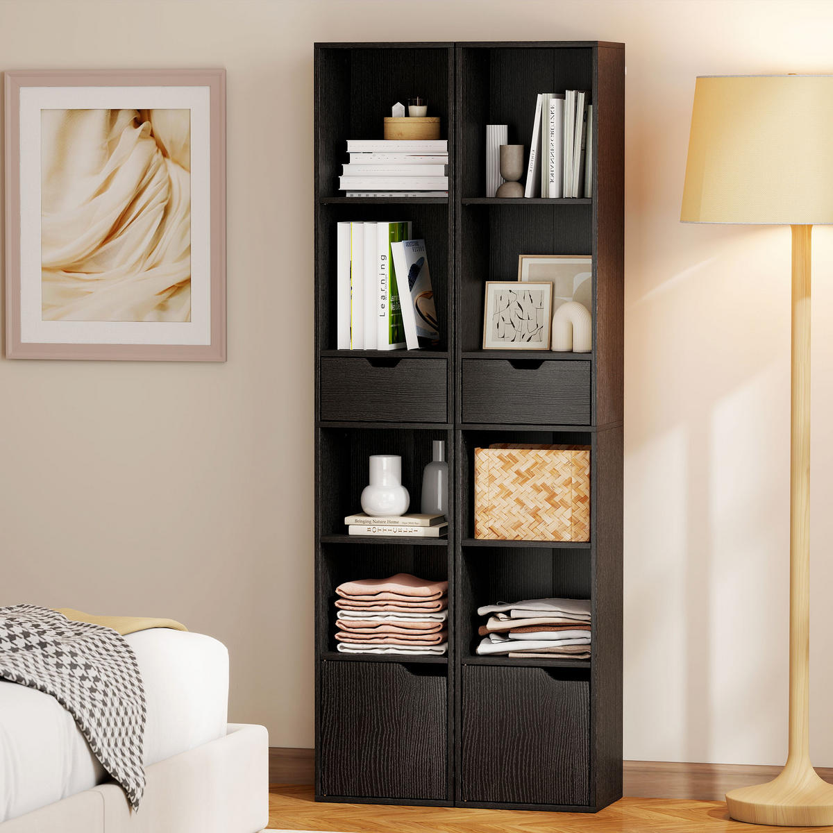 BÜCHERREGAL Schwarz 30/24/158 cm - Schwarz, Holzwerkstoff (24/158/30cm) - PANGIVO