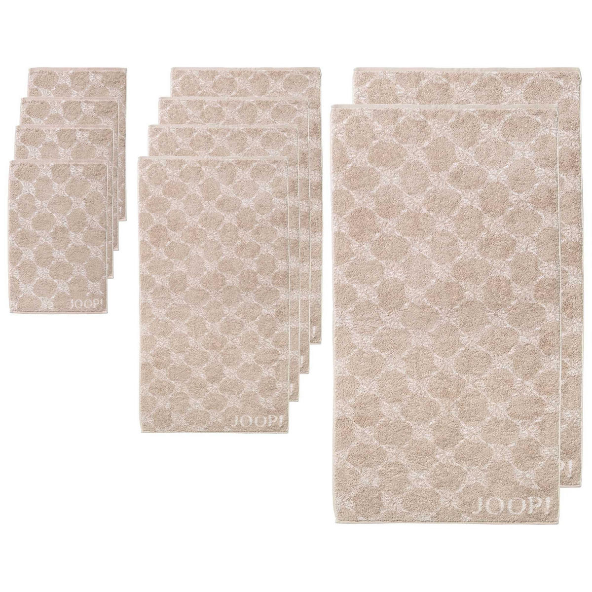HANDTUCH Unisex Beige Baumwolle 10er Pack - Beige, Textil (200/135cm) - Joop!