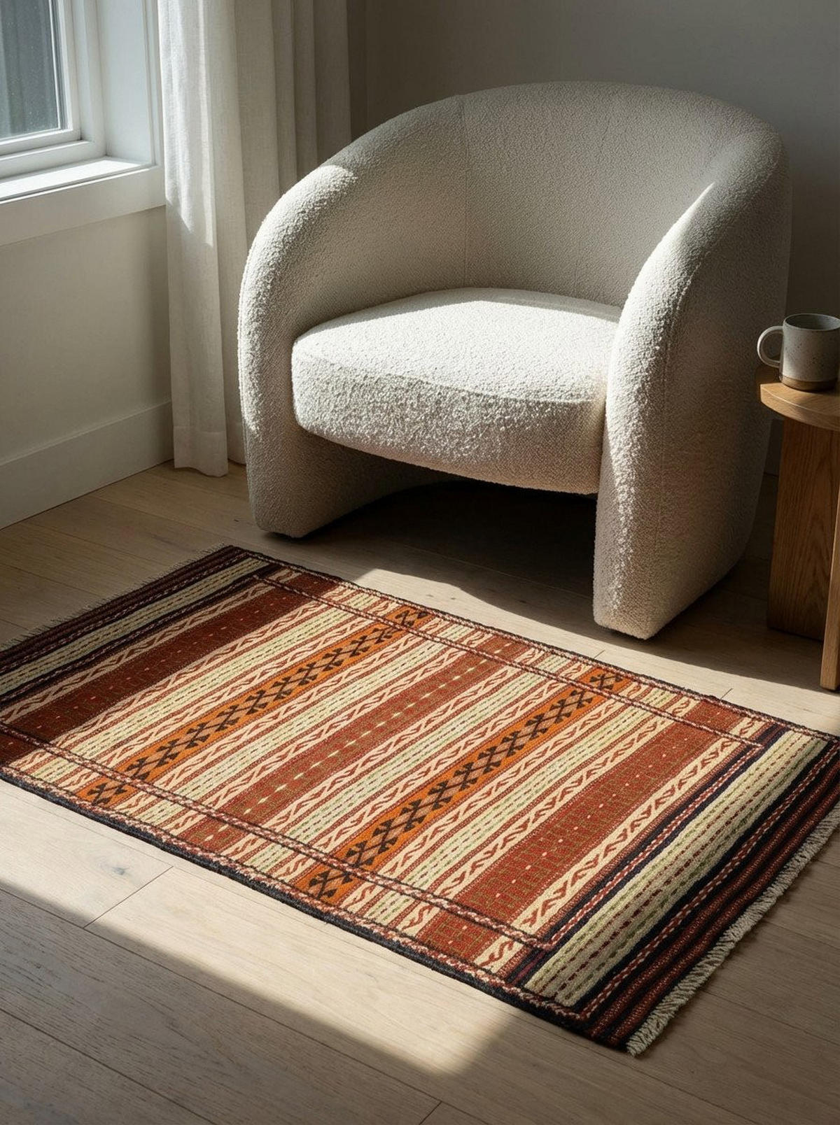 HANDWEBTEPPICH Kelim Kordi Mehrfarbig 148/96 cm Schurwolle - Multicolor, Textil (96/148cm) - Looma