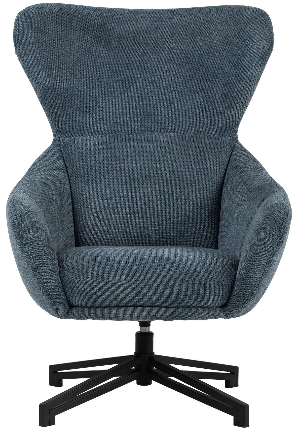 OHRENSESSEL Marconia blau drehbar - Blau/Schwarz, Textil/Metall (75/109/80cm) - Mr. Deko