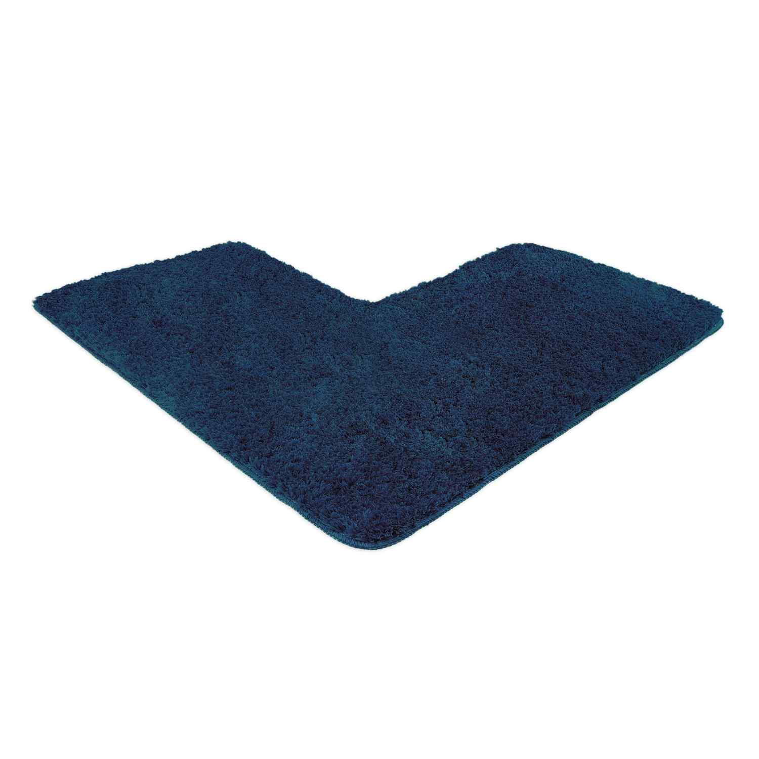 WohnDirect Eckbadematte Dunkelblau 100x100 cm