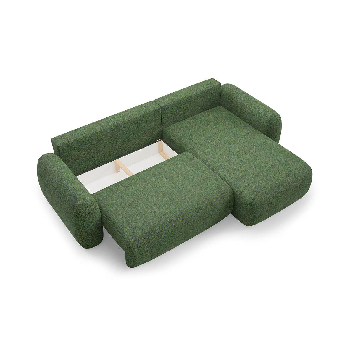 ECKSOFA Carmela 3 Sitzplätze Grün - Grün, Holz (304/190cm) - Petits-meubles