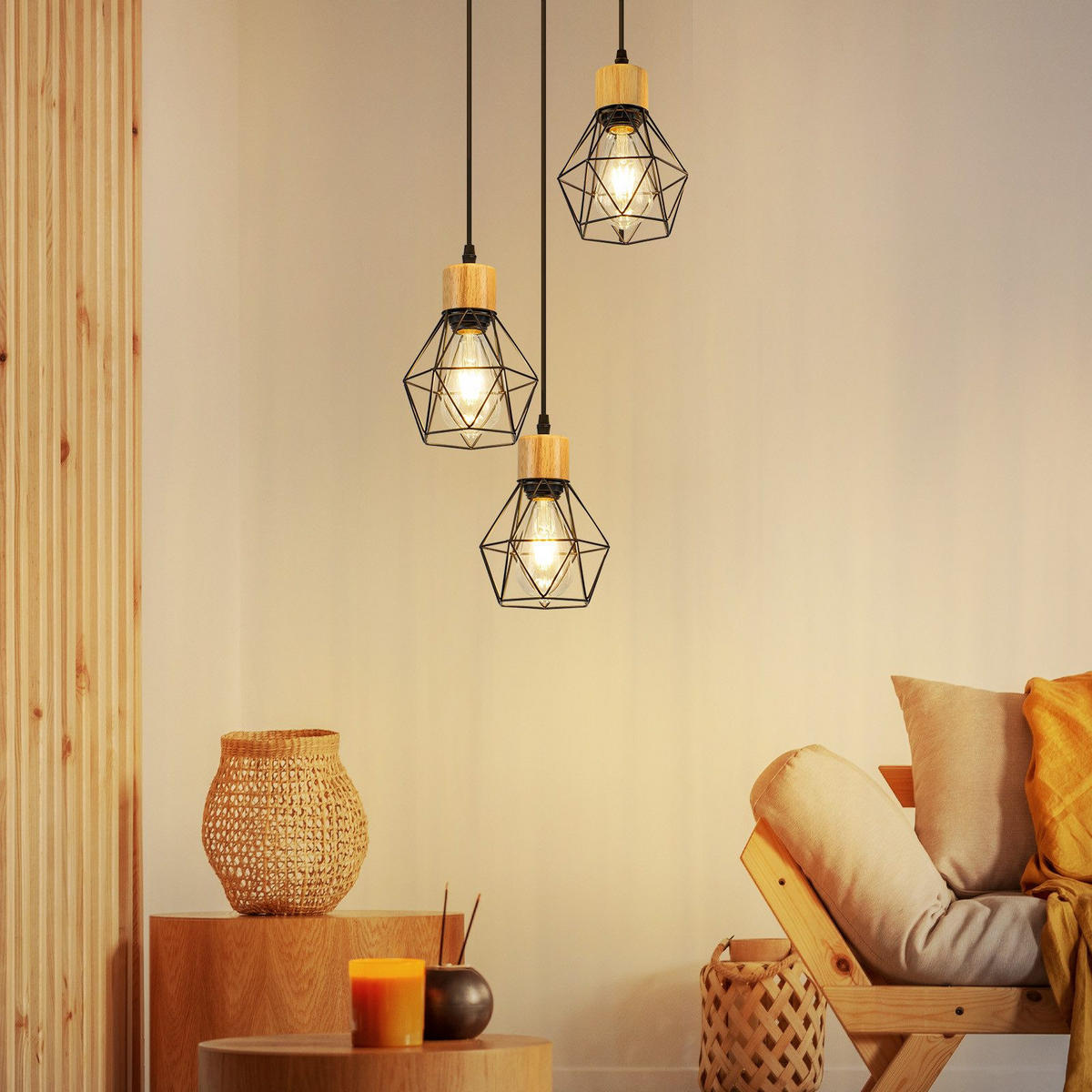 PENDELLEUCHTE BENJAMIN Ⅲ 24/15/146 cm - Schwarz, Metall (24/15/146cm) - Nettlife