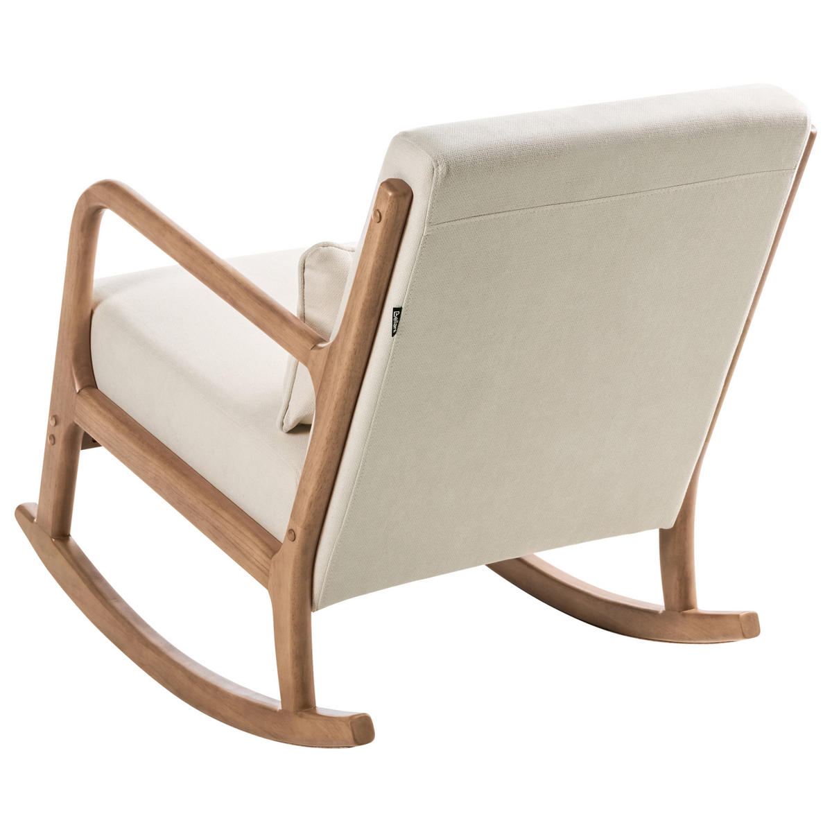 SCHAUKELSESSEL Stoff Hellbeige Skovde - Beige, Textil (66/82/79cm) - Beliani