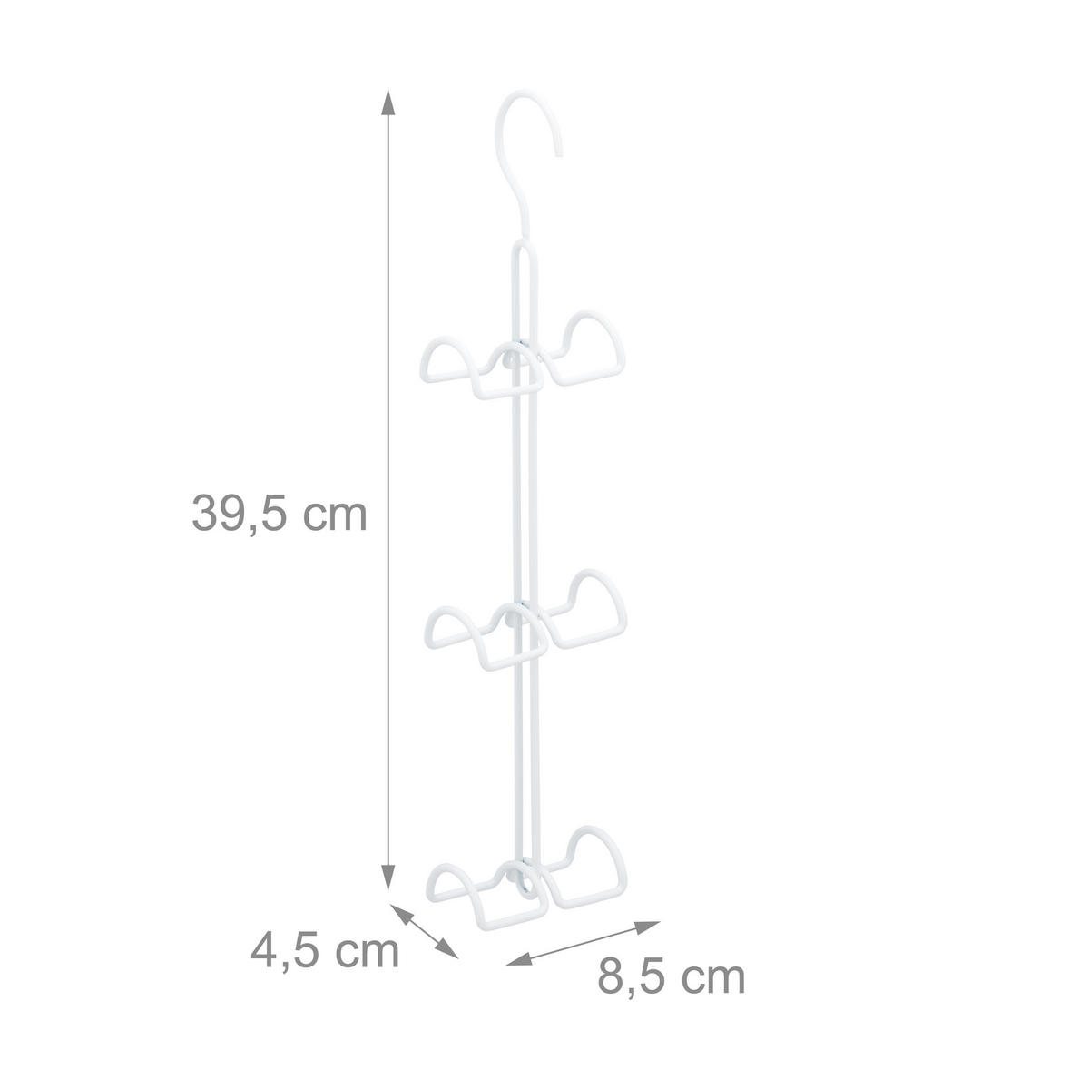 VEŠIAK na tašky - biela, kov (4.5cm) - Relaxdays