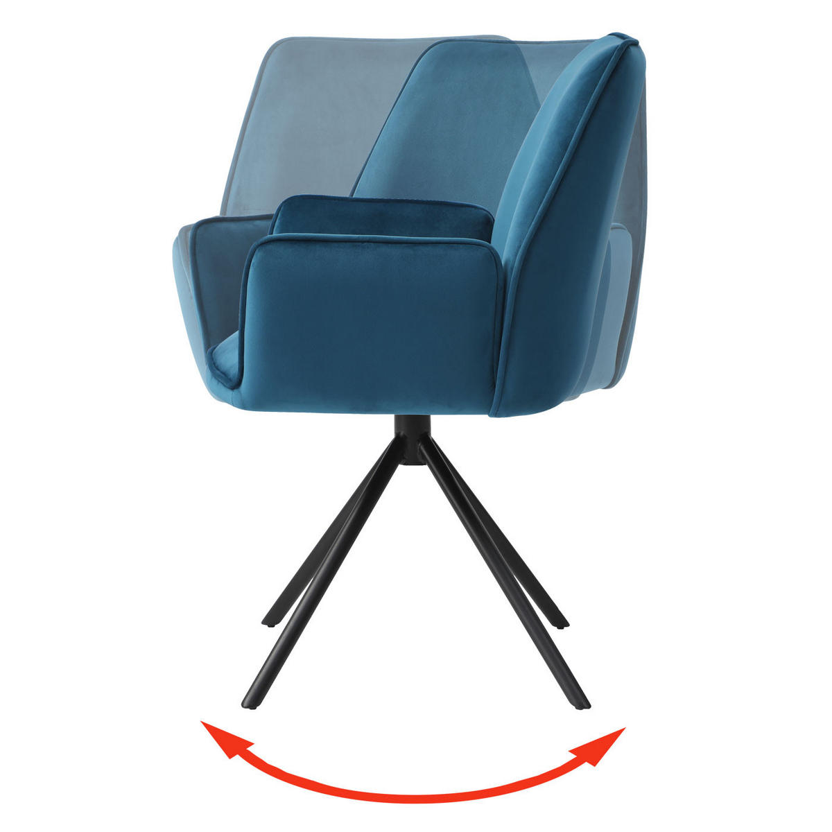 ESSZIMMERSTUHL Türkis, Schwarz - Türkis/Blau, Textil (60/86/60cm) - Jamb