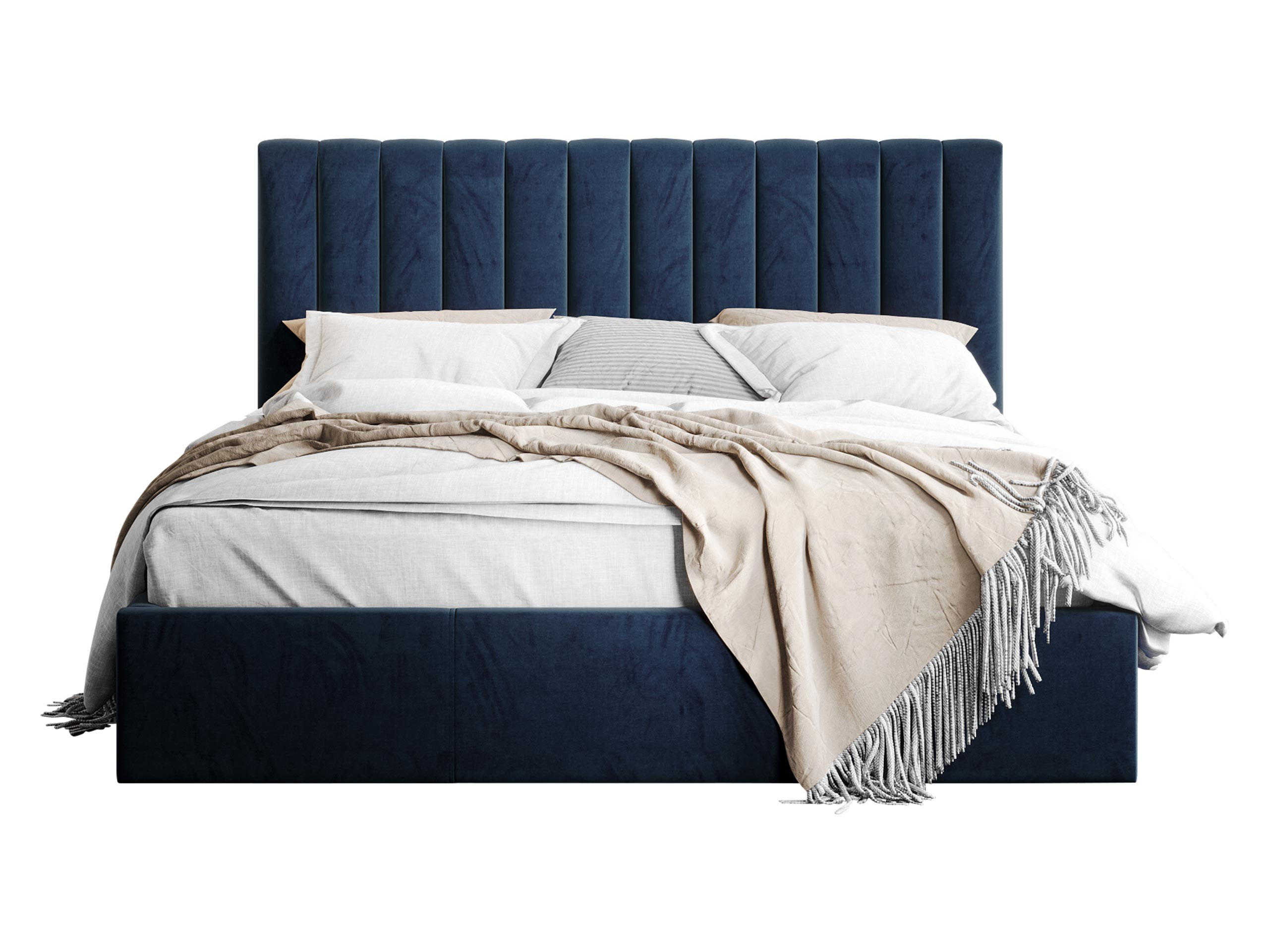 POLSTERBETT Cosmo - Blau/Naturfarben, Holz/Holzwerkstoff (180/200cm) - MIRJAN24