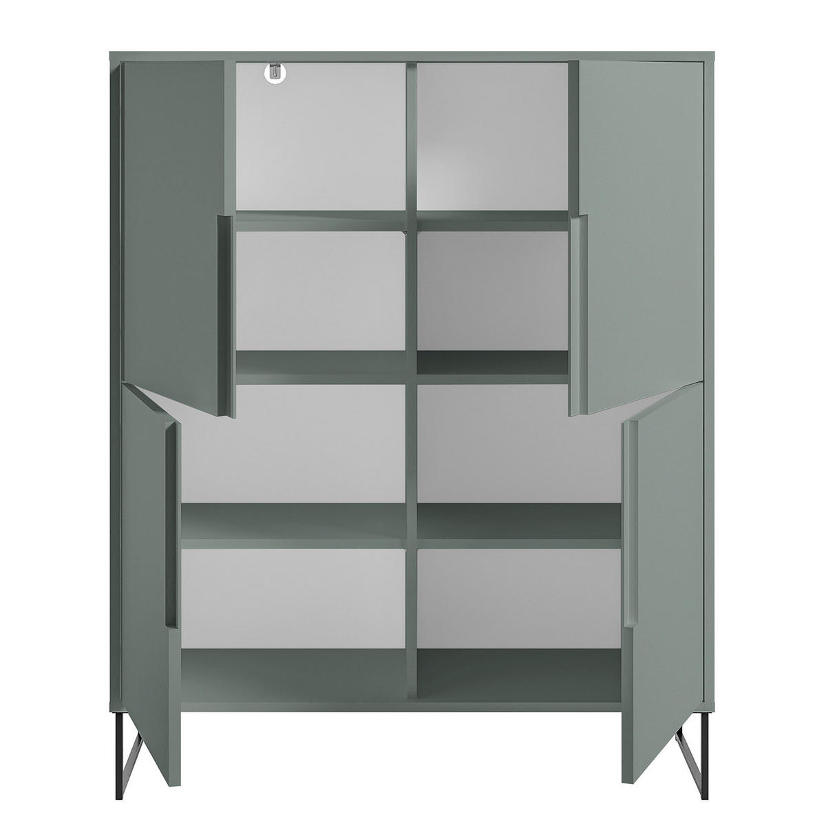 HIGHBOARD - Salbei - Salbeigrün/Schwarz, Holzwerkstoff/Metall (101/125/38cm) - home24