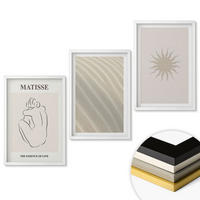 WANDBILDER 3er-Set - 40x60 cm Weißer Rahmen - Minimalistische Sandlinien Sonne - Weiß, Kunststoff (40/60cm) - ArtPrintCave