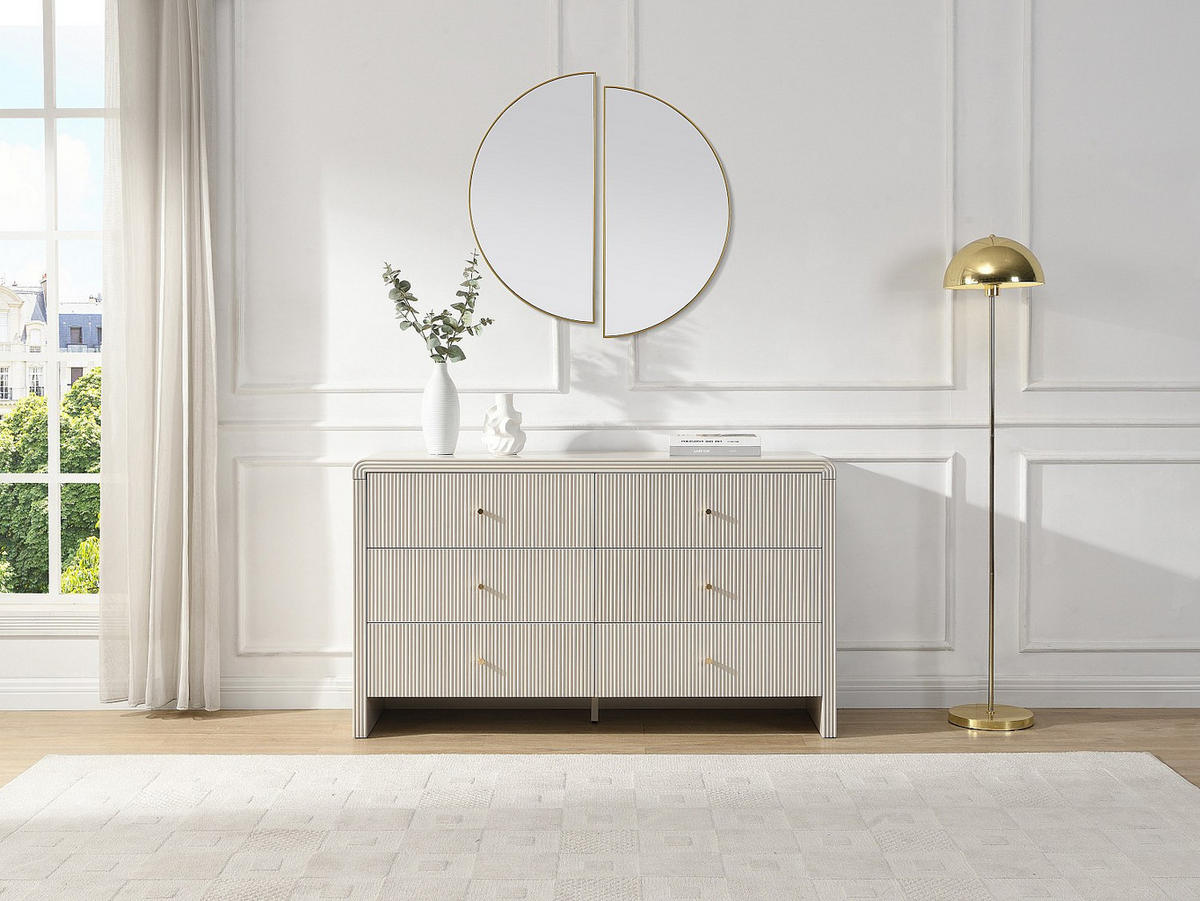 KOMMODE - 138.9 cm x 40 cm - holz - beige Mirenalo - Beige, Holz (138/81.9/40cm) - Vente-Unique