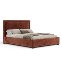 POLSTERBETT Ordina Kupferfarbe 120/200 cm im Chenille-Stoff - Schwarz/Naturfarben, Holz/Holzwerkstoff (120/200cm) - Maison de Reve