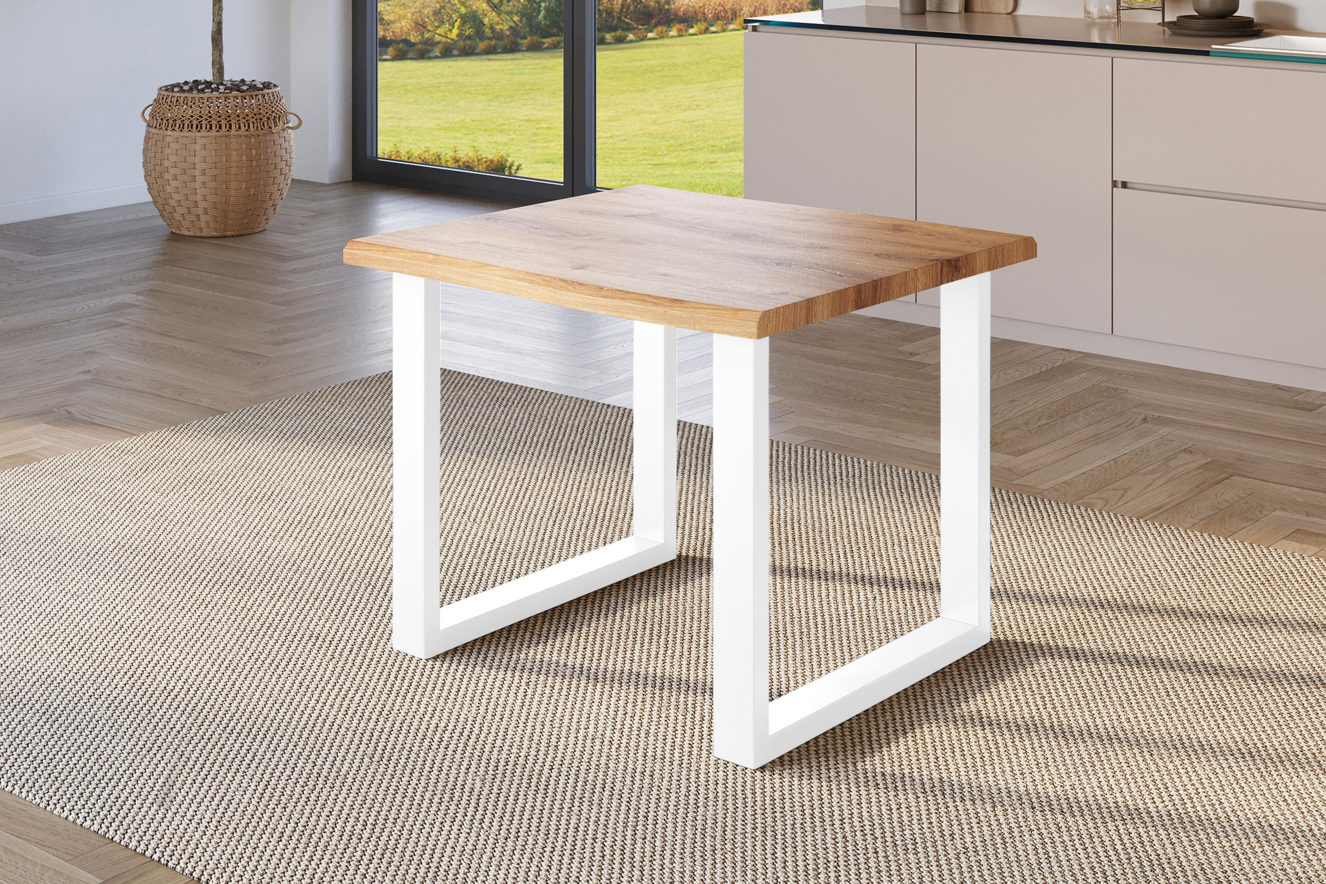 ESSTISCH JULIUS U - Wildeiche/Eichefarben, Holz (80/80/77cm) - SAM